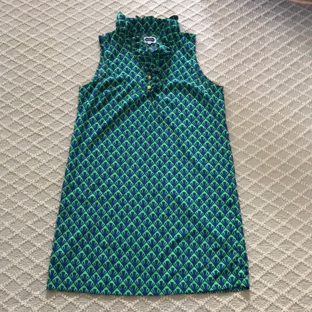 Sleeveless Dress with Ruffled Collar | Mudpie